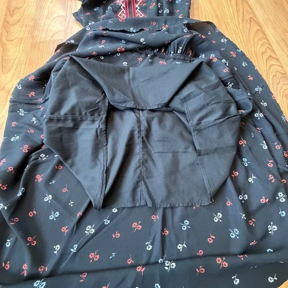 GAP Women’s Boho Pattern Sleeveless Maxi Dress Embroidered V-Neck Size xs - Picture 4 of 8